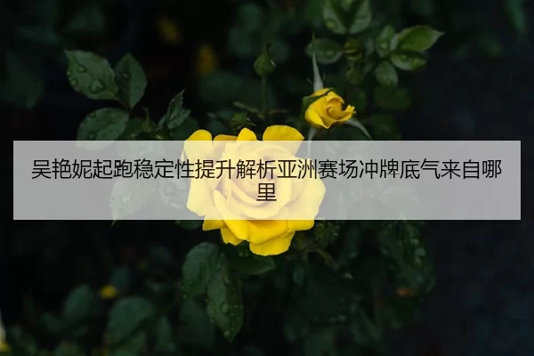 吴艳妮起跑稳定性提升解析亚洲赛场冲牌底气来自哪里
